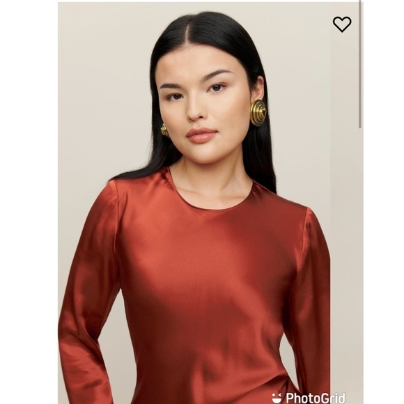 Reformation Davina Silk Dress in Oxide New with Tags! - Picture 3 of 9